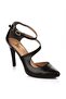 Black Snake Print Women's Heeled Shoes K654016607 - 2