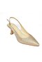 S518081714 Bronze Glitter Low Heeled Women's Shoes - 7