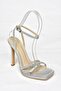 S569616114 Silver Glitter High Heeled Women's Shoes - 8