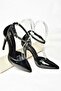 S372664708 Black Patent Leather Thin Heeled Women's Shoes - 6