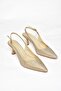 S518081714 Bronze Glitter Low Heeled Women's Shoes - 8