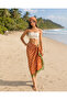 Choose Your Style Premium Orange and White Polka Dot Patterned 2-Piece Short Pareo and Bandana Set 150X95 cm / 70X70 cm - 2