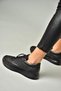 P540502403 Black/Black Genuine Leather Women's Sports Shoes - 4