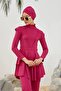 Full Covered Lycra Hijab Swimsuit Pink - 6