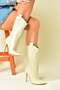Beige Crocodile Print High Thin Heeled Women's Boots N372677511