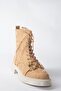 Camel Suede Lace up Women's Boots N820960002 - 5