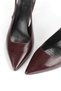 Magnolia Flexible Soft Non-Slip Sole (4 cm) Burgundy Patent Leather Open Elastic Women's Heeled Shoes - 3