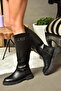 R518296309 Black Zippered Women's Boots - 4