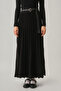 Pleated Knitwear Skirt Black - 6