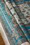 Petrol Blue Velvet Carpet Prayer Rug - 2