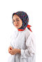 وشاح حريري بنمط الجانب الأزرق الداكن - 2