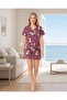 Women's Summer Cute Cat Patterned Buttoned Shorts Pajama Set 76-109 - 4
