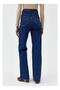 Lock Dark Blue High Waist Wide Leg Jeans Wide Leg Palazzo Lycra Jeans - 3