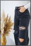 Polle Women's Black Wide Leg Ripped Detail Palazzo Jean - 2
