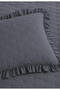 طقم غطاء سرير مفرد لارا مقاس 180x240 سم - مع وسائد مكشكشة 100% بوليستر عصري بلون أنثراسايت - 5