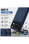 Magnetic Wallet Case for iPhone 17 Pro Max Blue – Leather Flip Cover with Card Holder, RFID Protection & Wireless Charging Support - 3