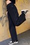Hilfigr Women's Loose Fit Non-Fading Black Super High Waist 90's Wide Leg Comfort Lycra Palazzo Jeans - 3