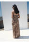 Leopard Print Flounced Slit Dress - 4