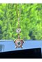 Gilded Pink Turtle Metal Evil Eye Beaded Car Mirror Ornament Car Amulet Evil Eye Protection - 6