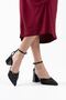 Black Textile Fabric Stoned Women's Heeled Shoes Tr08Ms18A - 5