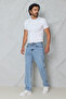 Men's Dusty Blue Baggy Jeans - Loose Fit Casual Comfortable Denim Jean