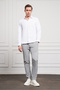 Men's White Trend Italian Collar Slim Fit Slim Fit Shirt - 2