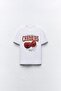 Cherries Written Cherry Design Printed White Women's Oversize T-Shirt - 5