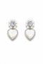 Women Earrings Dangle Mother of Pearl Heart Zircon Stone Bud Pearl Leaf Flower Earrings