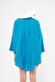 Women's Blue Self-Striped Front-Tie Kimono Shirt Arm-24Y001101 - 6
