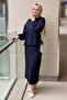 Studded Detail Color Mix Tunic Skirt Set - 2