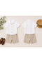 Boy's Shirt Shorts Set 2-Piece Set Muslin Shirt Linen Shorts Folded Hem Summer Stylish Combination 3-12 Years Old - 2