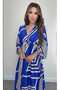 Buketli̇ Women Front & Back V Neck Patterned Cotton Satin Maxi Length Dress - 5