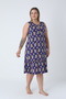 Women's Large Size Cotton Modal Fabric Short Dress 8008 - 5