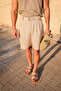 Nolio Beige Viscose Linen Men's Shorts - 2