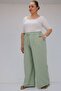 59021 Large Size Muslin Wide Leg Trousers with Elastic Waist - Nefti - 4