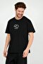 Unisex Oversize Black T-shirt with Cloud Printed on the Front