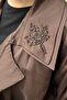 Kahma Leaf Bead Embroidered Double Collar Patterned Cap - 4