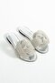 Lumiry Silver Women's Stone-Embellished Knotted Strap Flat Sparkly Slippers - 3