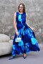 Women's Patterned Sleeveless Belted Jumpsuit 250587 -