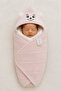 Bebe Wersoft 3 Thread Knitwear with Fleece Inside Winter Ka Hooded Blanket 90 X 80 cm