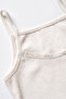 Girl's 100% Cotton Undershirt with Ribbed Thin Straps and Lace Detail, Ergonomic Design (8020) - 2