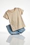 Girl's Summer T-Shirt, Super Quality %Cotton Fabric, Single Top, 1 Piece, Light Beige Color, Super Quality, Full Lycra, Stretchy Cotton Fabric, 100% Travel-Friendly, Special Daily Wear. - 4