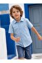Basic Short Sleeve Shirt for Ages 6-9 - Blue