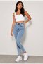 Lycra High Waist Snow Wash Skinny Fit Jeans Pants