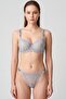 Women's Gray Glittery Lace and Stone Supported Bra Set
