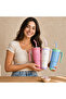 1200ml Stainless Steel Tumbler with Handle, Straw, Infuser, Boot, Insulated Water Bottle (Pink) - 3