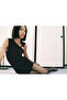 Asymmetrical Neckline Dress with Metal Details - 6