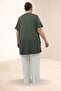 68507 Large Size Long Slim Modal T-Shirt - Khaki - 5