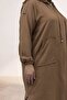 53010 Large Size Zippered Raglan Sleeve Menanj Linen Cap - Tan - 2