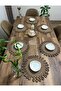 Jute,american service, runner, tablecloth, 6 flat-supla - 8